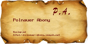 Polnauer Abony névjegykártya